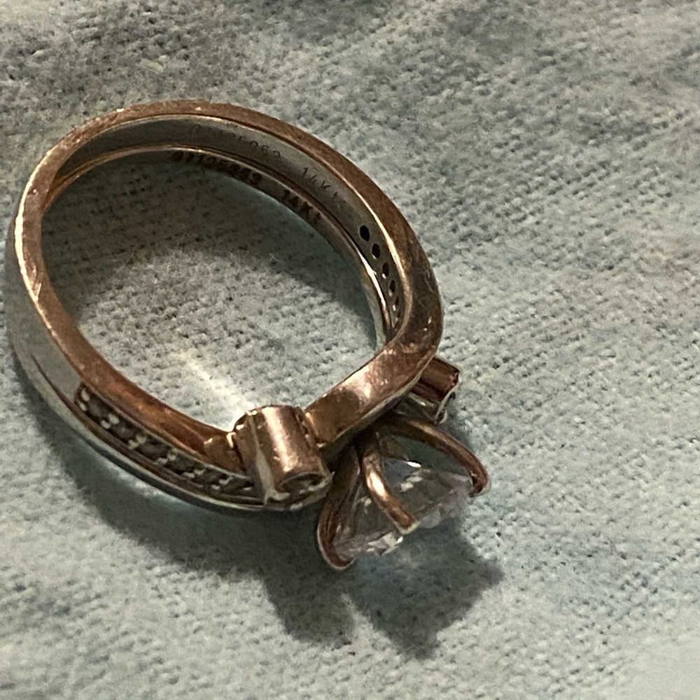 14k white gold wedding ring set